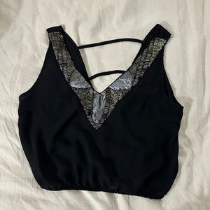 Black Beaded Tank Top